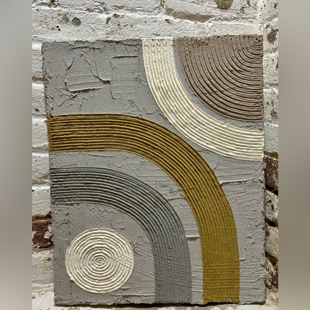 Concrete Geometric Painting on Canvas by Molly Dexter, Seneca Avenue Arts.